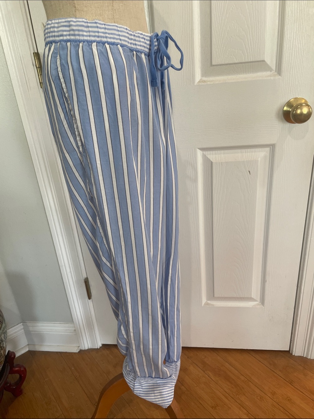 Stars Above Striped simply cool fabric sleepwear Pajama Set blue white women’s L - Picture 12 of 16